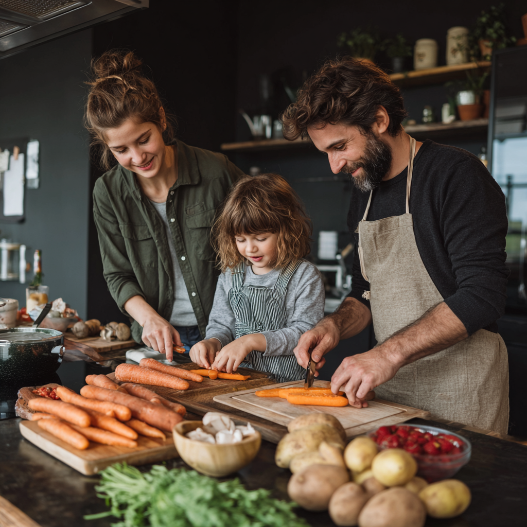 Diverse group of healthy Romanian adults of different ages enjoying nutritious meals and showing improved fitness and vitality